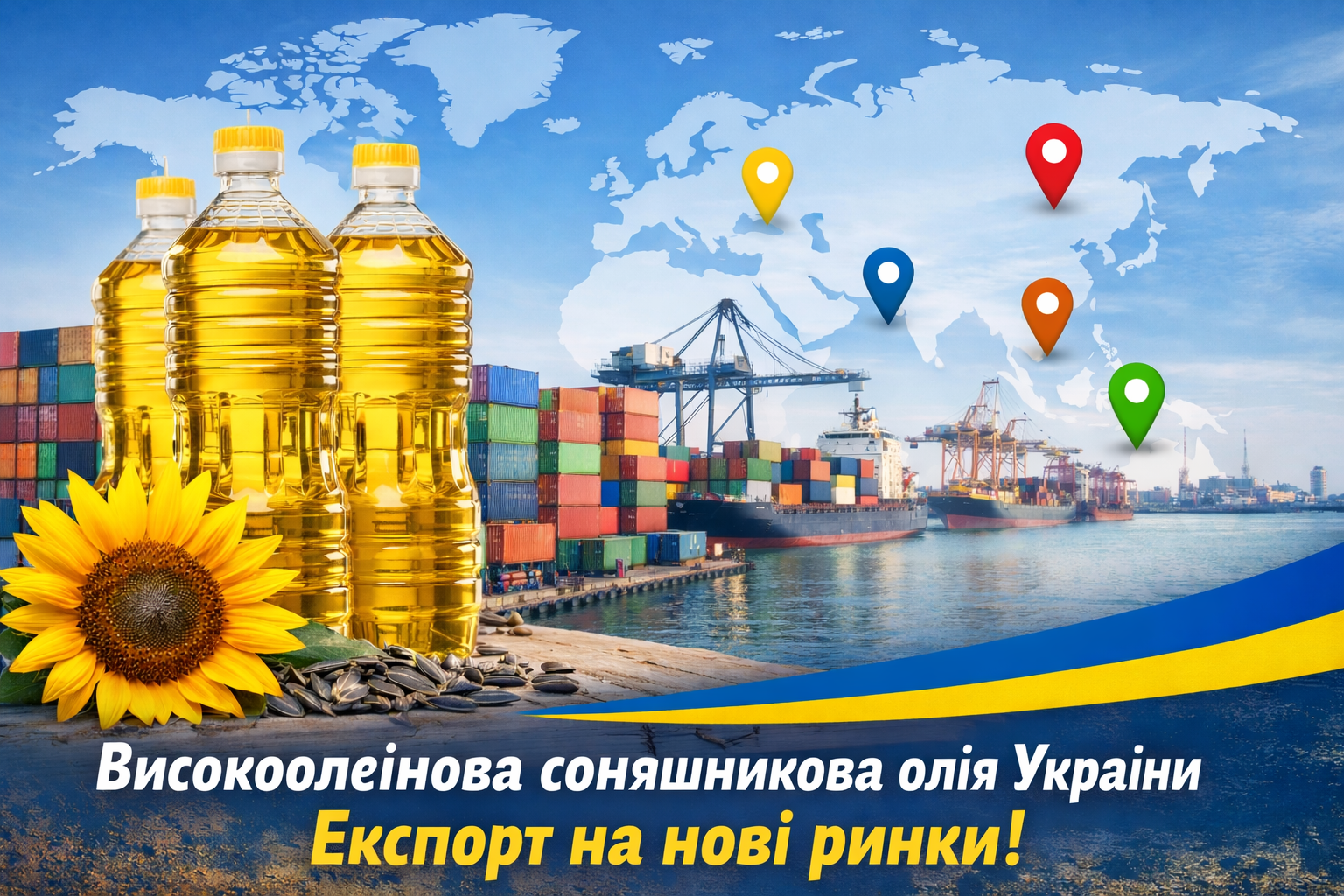 Високоолеїнова соняшникова олія України переорієнтовує експорт на нові ринки Високоолеїнова соняшникова олія України переорієнтовує експорт на нові ринки
